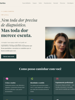 Exemplo de site profissional criado no Digital Psi